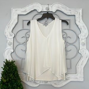 Green Envelope Los Angeles Off White Sleeveless Blouse Medium